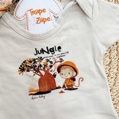 Conj. Body Jungle, Bucket e Short Safari - Areia e Marrom